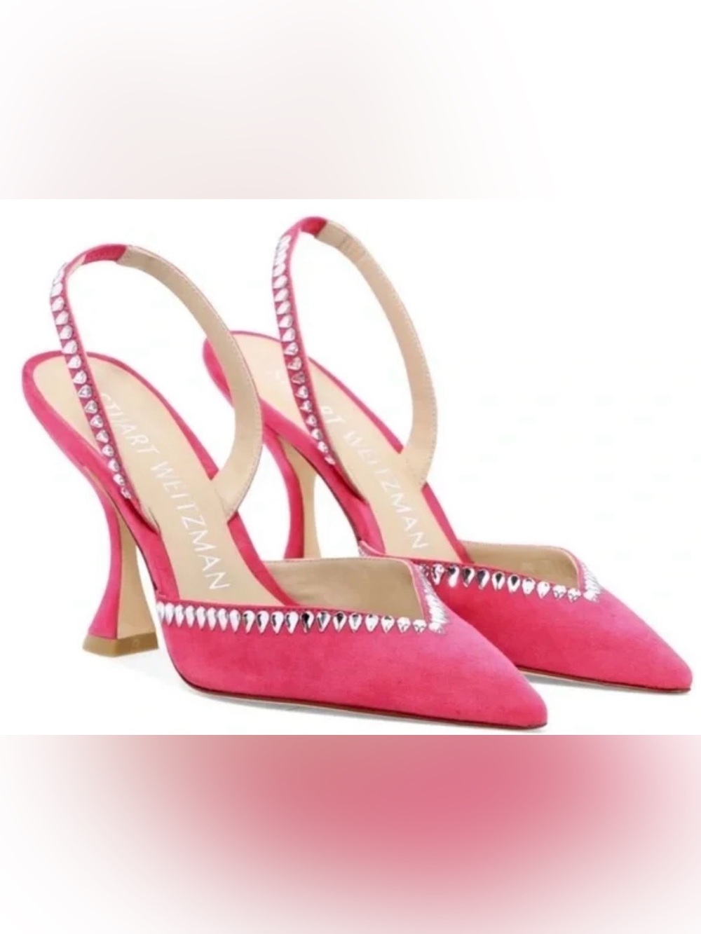 STUART WEITZMAN/Gemcut Xcurve 100 Slingback Pink Pump size 7
